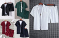 Men's Casual Shirt and Shorts Set Heavy Rayon