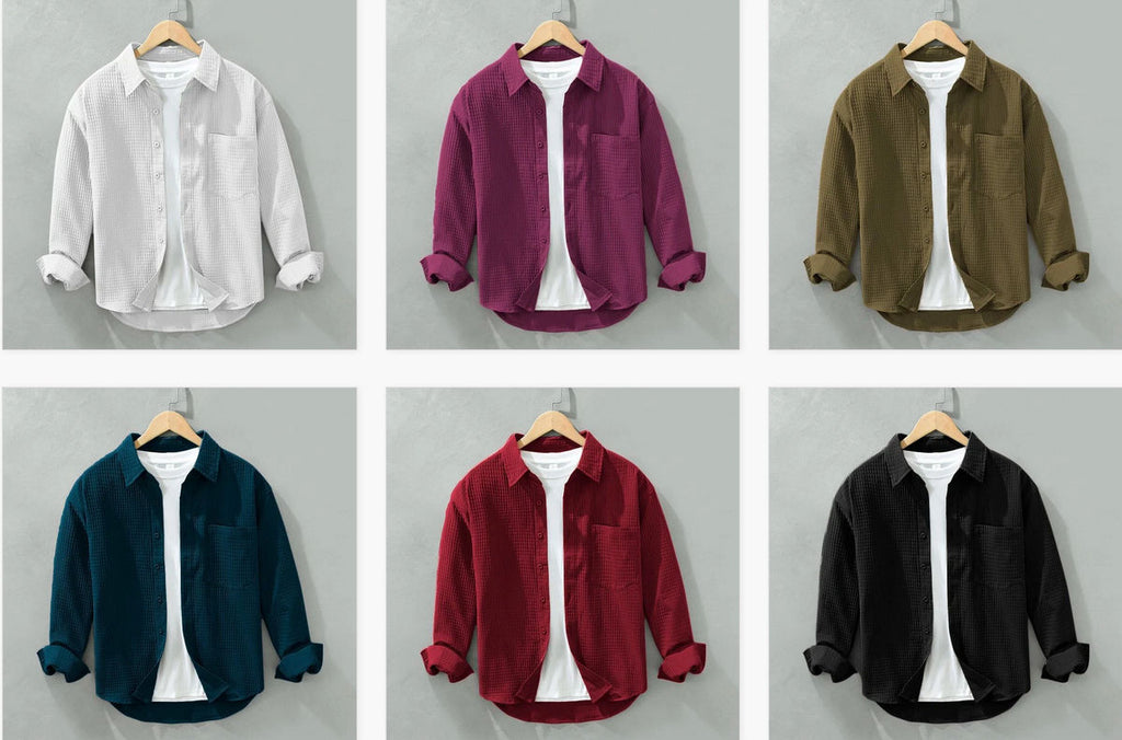 Structured 05 Men's Casual Seersucker Shirt