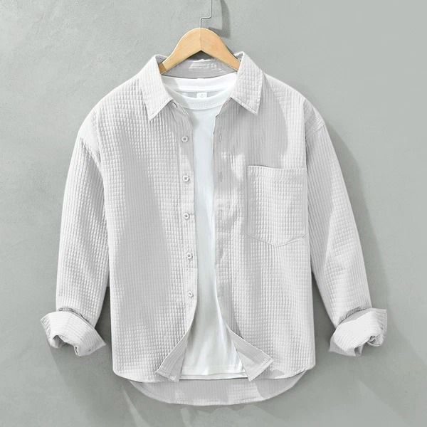 Structured 05 Men's Casual Seersucker Shirt