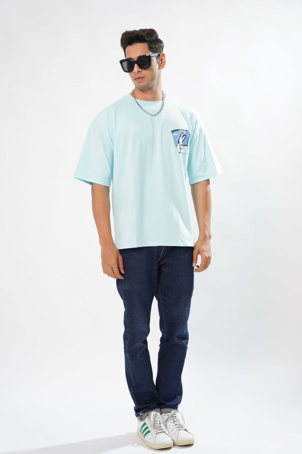 Men's Cotton Blend Oversized T-Shirt Rt Otshirt 1