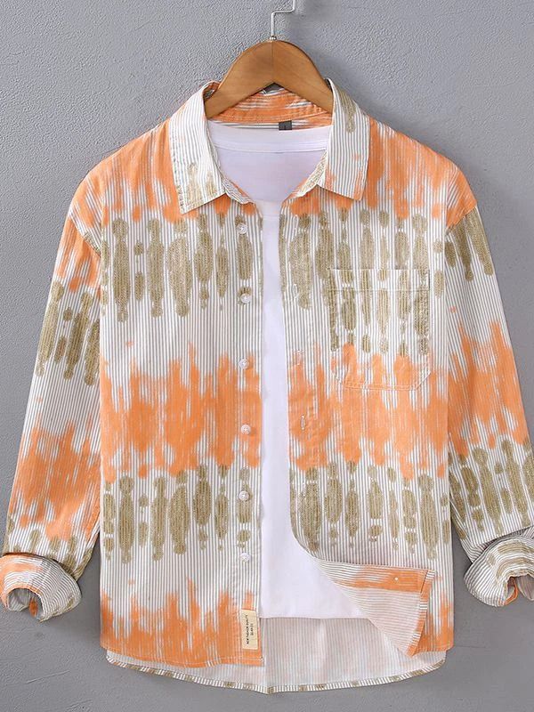 Structured 04 Men's Casual Printed Seersucker Shirt